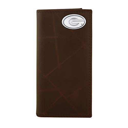 NCAA Georgia Bulldogs Brown Wrinkle Leather Roper Concho Wallet  One Size