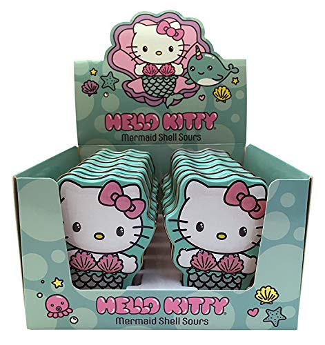 Hello Kitty Mermaid Tin with Strawberry Candies   12 Count Display Box