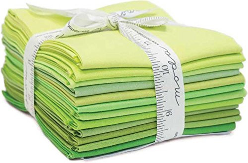 Bella Solids Greens 12 Fat Quarters Moda Fabrics 9900AB 123
