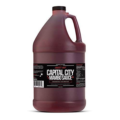 Capital City Sweet Hot Mambo Sauce   A Washington DC Wing Sauce  1 Gallon   Perfect for wings  chicken  pork  beef  and seafood  128 FL OZ