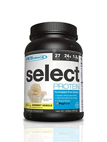 PEScience Select Low Carb Protein Powder  Gourmet Vanilla  27 Serving  Keto Friendly and Gluten Free
