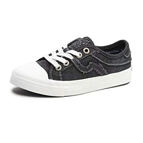 Women s Canvas Fashion Sneakers Low Top Lace Up Comfortable Casual Shoes Walking Flats Black