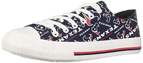 FOCO NFL Womens Low Top Repeat Print Canvas Shoe  Houston Texans  Small