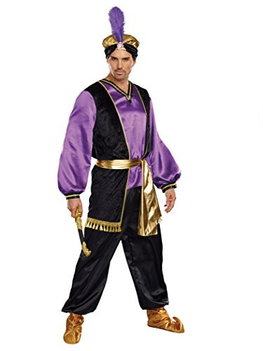 Dreamgirl Men s The Sultan Costume  Purple Black Gold  X Large