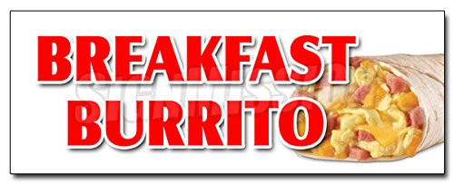 48  Breakfast Burrito Decal Sticker Egg Sausage Bacon Potato wrap All Day