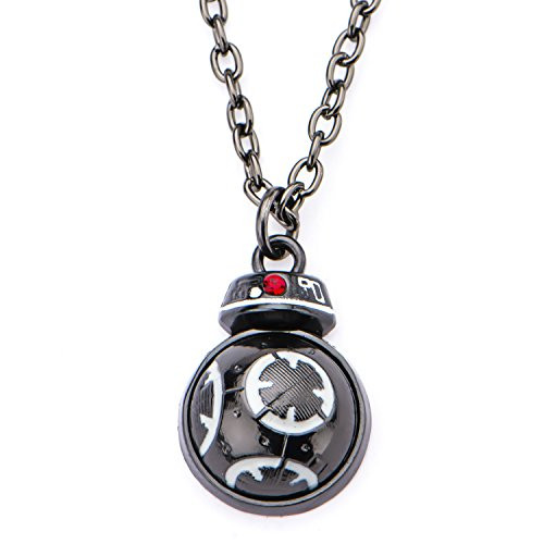 Star Wars Jewelry Women s Episode 8 Black IP BB 9E Spinning Bottom Stainless Steel Pendant Necklace  One Size  SALES1SWMD