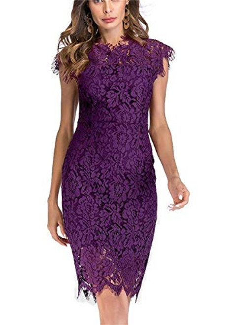 Women s Sleeveless Floral Lace Slim Evening Cocktail Mini Dress for Party DM261 S Purple Women s Sleeveless Floral Lace Slim Evening Cocktail Mini Dress for Party DM261 S Purple