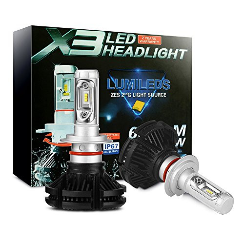H4 Automobile LED Headlight Bulbs All in One Conversion Kit High beam Low beam headlamp  Fog Light  HID or Halogen Head light Replacement 3000K 6500K 8000K  1 Pair