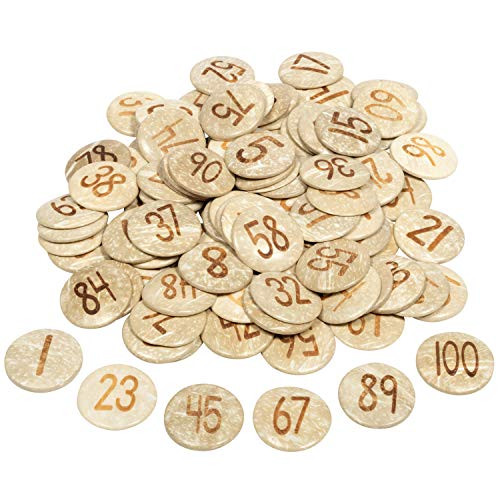 Ready 2 Learn Coconut Numbers   Set of 100   Numbers 1 100   Natural  Hand Made Counters for Kids   Math Manipulatives
