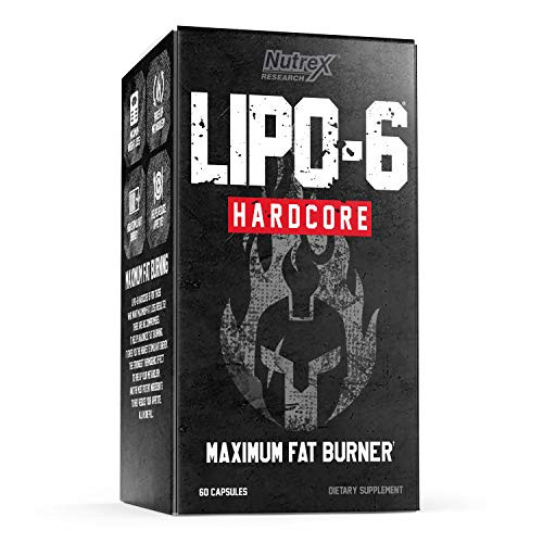 Nutrex Research Lipo 6 Hardcore Weight Loss Supplement  Appetite Suppressant  Diet Pills  Fat Burner Capsules  60 Count