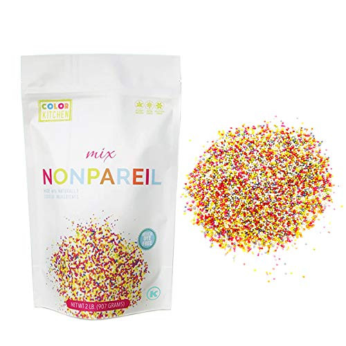 ColorKitchen Rainbow Nonpareil Sprinkles  2lb Bulk Bag    Naturally Sourced  Plant Based Ingredients  Artificial Dye Free
