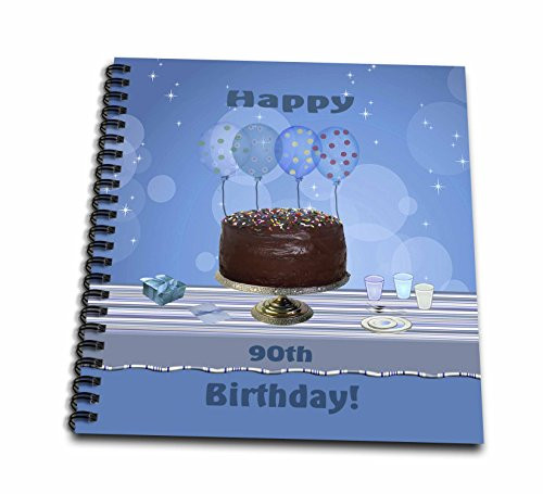 3dRose db_123976_1 90Th Birthday Party with Chocolate Cake & Blue Balloons Drawing Book, 8 by 8" 3dRose db_123976_1 90Th Birthday Party with Chocolate Cake & Blue Balloons Drawing Book, 8 by 8"