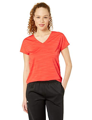 Reebok Women s Activchill V Neck Tee  Canton Red  Medium