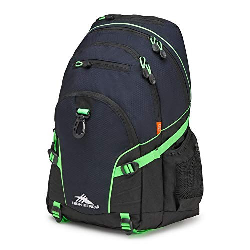 High Sierra Loop Backpack  Midnight Blue Black Lime  19 x 13 5 x 8 5 Inch