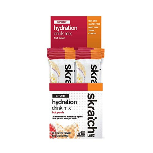 SKRATCH LABS Sport Hydration Drink Mix  Fruit Punch  20 Single Serving Packets    Natural  Electrolyte Powder Developed for Athletes and Sports Performance  Gluten Free  Vegan  Kosher