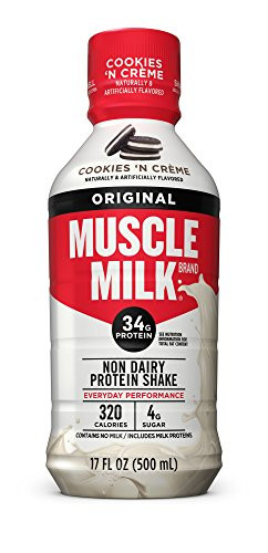 Muscle Milk Original Protein Shake  Cookies  N Crème  34g Protein  17 FL OZ  Pack of 12