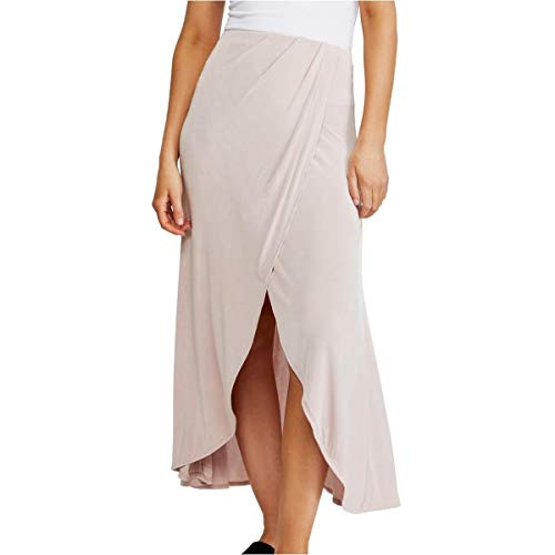 Free People Womens Smoke and Mirrors Faux Wrap Pull On Maxi Skirt Pink L