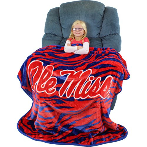 College Covers Raschel Throw Blanket, 50" x 60", Ole Miss Rebels
