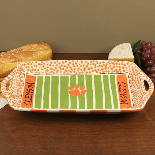NCAA Clemson Tigers Orange White Ceramic Stadium Tray