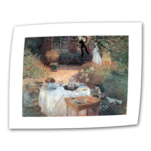 Art Wall Garden Picnic 18 by 24-Inch Flat/Rolled Canvas by Claude Monet with 2-Inch Accent Border