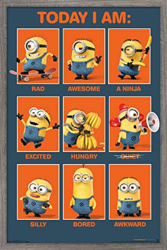 Trends International Illumination Despicable Me   Today I Am Wall Poster  14 725  x 22 375   Barnwood Framed Version