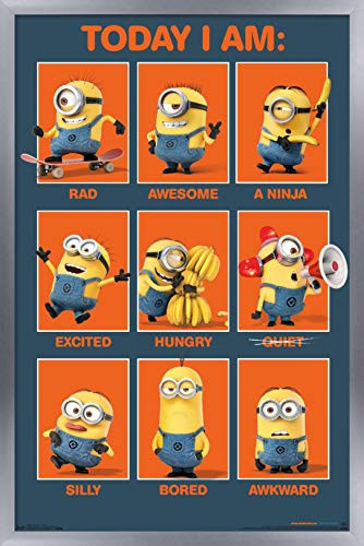 Trends International Illumination Despicable Me   Today I Am Wall Poster  14 725  x 22 375   Silver Framed Version