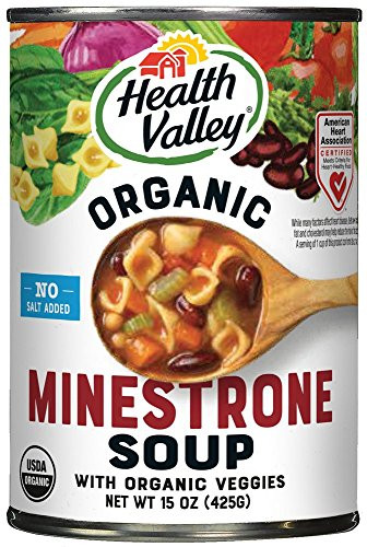 Health Valley Organic No Salt Added Soup  Minestrone  15 Ounce  Pack of 12
