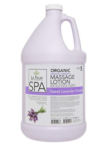 La Palm Lavender Warm Sensation Healing Therapy Massage Lotion with Aloe Vera and Avocado Oil 1 Gal