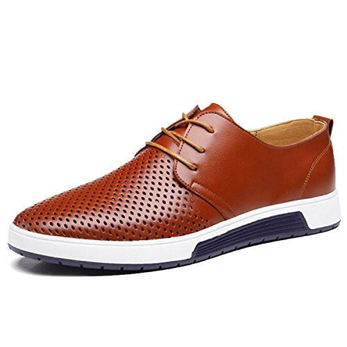 ZZHAP Men s Casual Oxford Shoes Breathable Flat Fashion Sneakers Brown US 11 5