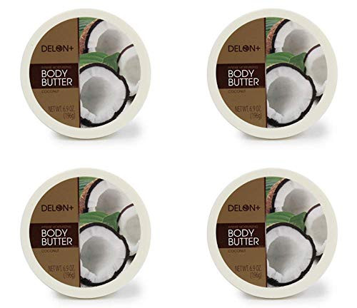Delon Intense Moisturizing Body Butter  6 9 Oz  Coconut   4 Pack