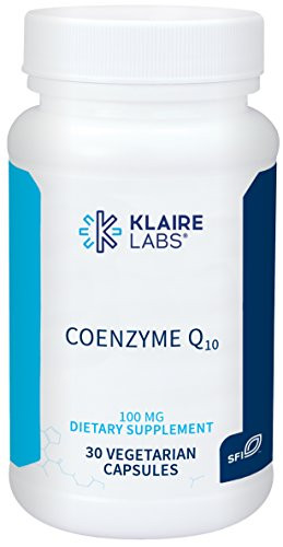 Klaire Labs Coenzyme Q10 100 Milligrams CoQ10 as Ubiquinone  Hypoallergenic Formula for Cardiovascular   Cellular Energy Support  30 Vegetarian Capsules
