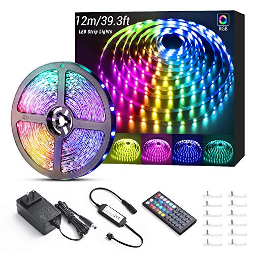 40ft LED Strip Lights RGB LED Light Strip with RF Remote 5050 LED Tape Lights Color Changing LED Strip Lights for Bedroom Kitchen Home Lighting Mirror Bar Cabinet Ceiling TV Party 40ft LED Strip Lights RGB LED Light Strip with RF Remote 5050 LED Tape Lights Color Changing LED Strip Lights for Bedroom Kitchen Home Lighting Mirror Bar Cabinet Ceiling TV Party