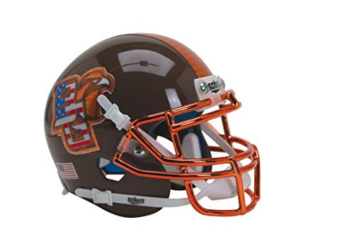 Schutt Sports NCAA Bowling Green Falcons Mini Authentic Football Helmet  Green Chrome Patriotic Alt  3