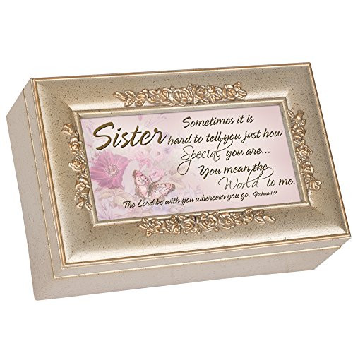 Cottage Garden Sister Champagne Silver Petite Rose Music Box/Jewelry Box Plays Amazing Grace Cottage Garden Sister Champagne Silver Petite Rose Music Box/Jewelry Box Plays Amazing Grace