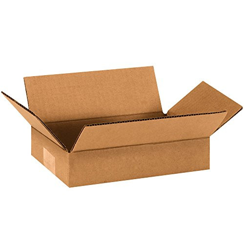 Partners Brand P962 Flat Corrugated Boxes  9 L x 6 W x 2 H  Kraft  Pack of 25