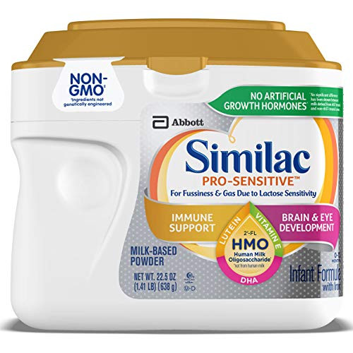 Similac Pro-Sensitive Non-GMO Infant Formula with Iron, with 2'-FL HMO, For Immune Support, Baby Formula, Powder, 22.5 ounces (Single Tub)