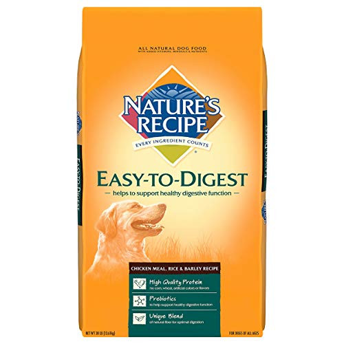 Nature s Recipe Easy to Digest Dry Dog Food  Chicken Meal  Rice   Barley Recipe  30 Pounds