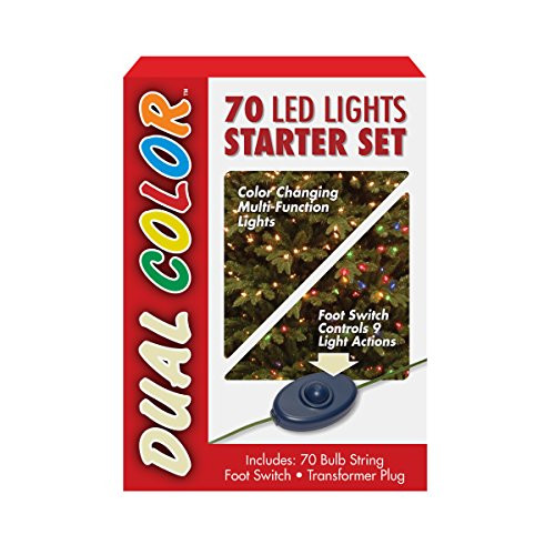 National Tree 70 Bulb Dual Boxed Low Voltage LED Lights Starter Set with 9 Function Footswitch and Transformer  LS21 801 70