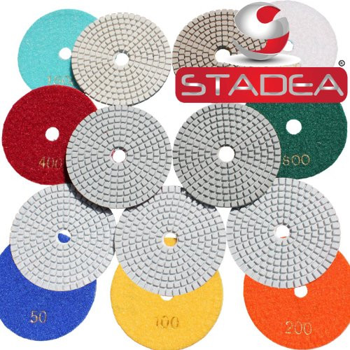diamond granite countertop polishing pads   4  Concrete Marble Stone Glass 9 Pcs Polish Set By STADEA