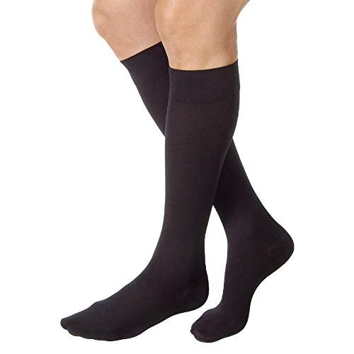 JOBST Relief Knee High 20 30 mmHg Compression Socks  Closed Toe  Black  Medium Petite