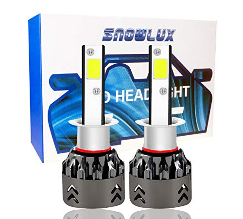 Snowlux H1 LED Headlight Bulb  6000K 60W 7600 Lumens  Extremely Bright Cool White Conversion Kit  IP68   Low Beam Fog Light Bulb