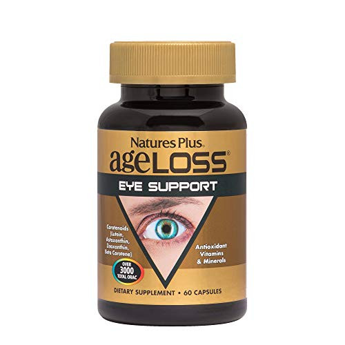 NaturesPlus AgeLoss Eye Support 60 Vegetarian Capsules Eye Vitamins Minerals Supplement with Lutein Astaxanthin Zeaxanthin Antioxidant Gluten Free 30 Servings NaturesPlus AgeLoss Eye Support 60 Vegetarian Capsules Eye Vitamins Minerals Supplement with Lutein Astaxanthin Zeaxanthin Antioxidant Gluten Free 30 Servings
