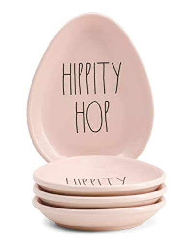Rae Dunn by Magenta Easter Appetizer Plates   Set of 4  Hippity Hop
