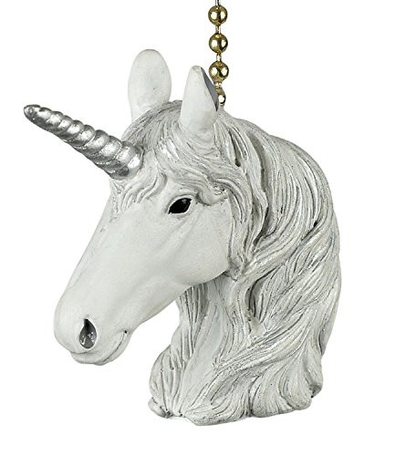 Clementine Designs Mystical White Unicorn Decorative Ceiling Fan Light Dimensional Pull
