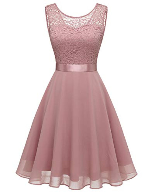 BeryLove Women s Short Floral Lace Bridesmaid Dress A line Swing Party DressBLP7005BlushXL BeryLove Women s Short Floral Lace Bridesmaid Dress A line Swing Party DressBLP7005BlushXL