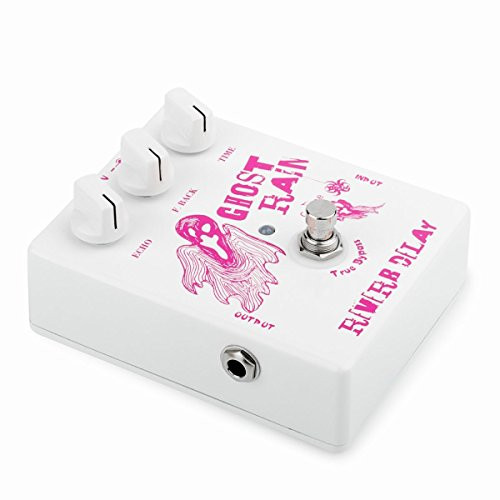 Caline Guitar Delay Reverb Effects Pedal True Bypass with Aluminum Alloy Housing Ghost Rain White CP 41