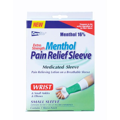 Coralite Pain Relief Wrist Support Sleeve   Extra Strength Menthol Pain Relief Sleeve for Joint Pain Relief and with Muscle Pain Relief  1 Sleeve Per Pack  24 Pack