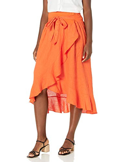 M Made in Italy Women s Wrap Skirt  Orange