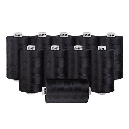 Connecting Threads 100 Cotton Thread Sets   1200 Yard Spools  Set of 10   Black