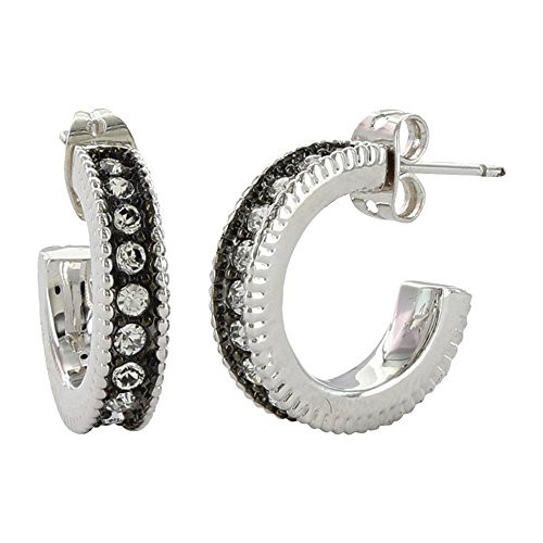 Montana Silversmiths Women s Midnight Starlight Hoop Earrings Silver One Size